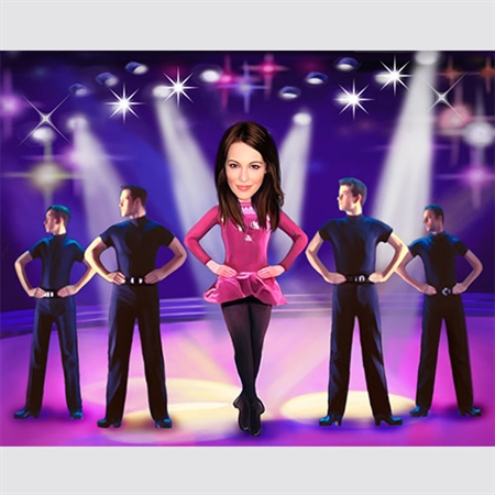 Irish Step Dancing Girl Caricature from Photos - myDaVinci